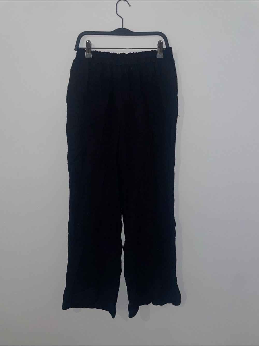 XS 100% Cotton beachy Shade & Shore Black Elastic-Waist Pants